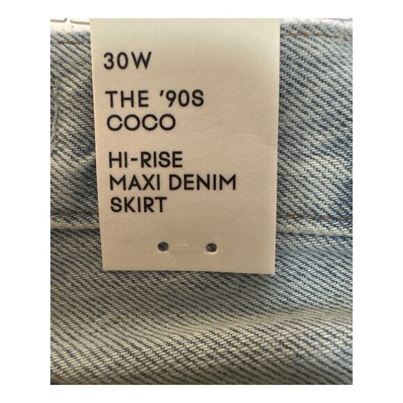 Aritzia Denim Forum The Coco High-Rise Maxi Denim Skirt Size 30 Waist New - Picture 5 of 8